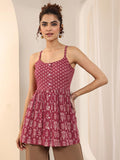 Libas Women'S Cotton Floral Anarkali Kurtis (29386O_Red_S)