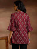Libas Women'S Cotton Floral A-Line Kurti (268420R Maroon Maroon Xs