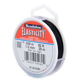 Beadalon Elasticity Stretch cord, 10 mm 039 in, Black, 25 m 82 ft