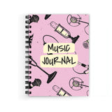 Vprint Music Texture Instruments Spiral Wiro Unruled Blank Pages Notebook Diary Journal Drawing Book SizeA5(6X9 Inches) (Music 
