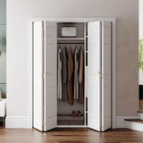 SMARTSTANDARD 60 x 80 Paintable Bifold Door, 3-Panels Closet Doors with Hardward Kits, White Primed Surface Ready for Painting, 