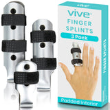 Vive Finger Splints - Mallet Brace For Trigger, Middle, Pinky, Ring, Dislocated Thumb Support - Metal Aluminum Immobilizer with 