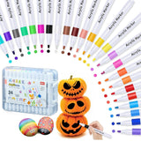 Corslet 24 Colours Acrylic Paint Marker Art Acrylic Marker Acrylic Markers Set Fine Tip Diy Supplies For Glass Diy Photo Albums 