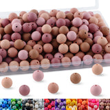 Lovyomi 150pcs 15mm Silicone Beads for Keychain Making Mix Color Round Beads for Pens and Bracelet Crafts(Camel)