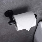 Hoooh Matte Black 4-Piece Bathroom Accessories Set Stainless Steel Wall Mount - Includes 24 Single Towel Bar, Toilet Paper Hol
