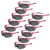 JORESTECH Safety Eyewear, ANSI Z87+ Impact Resistant Polycarbonated Eye Protection Safety Glasses, Pink Frame with Smoke Lenses,