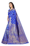 Sugathari Womens Banarasi Saree Pure Kanjivaram Silk Saree Soft New Ladies 2023 Design Wear Pattu Sarees Latest Party Sari Collections With Blouse Piece For Wedding Sadi (Sam Pari-161 Royal Blue)