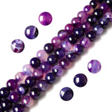 100pcs 8mm Purple Stripe Agate Beads Natural Gemstone Beads Round Loose Beads for Jewelry Making