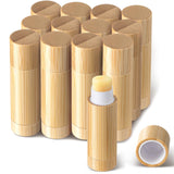 Leinuosen 24 Pcs Bamboo Empty Lipstick Tubes, Refillable 5g Lip Balm Containers with Rotable Plastic Inner for Women Girl DIY Co