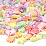 Honbay 100g (Approx.300pcs) Cute Acrylic Beads Mini Shell Fish Starfish Beads Marine Life Beads Candy Colors Spacer Beads Loose 