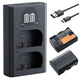 K&F CONCEPT 2600mAh LP-E6NH Battery and Charger Set Compatible with Canon EOS R7, R6, R5, R, 6D Mark II, 5D Mark IV, 5D Mark III