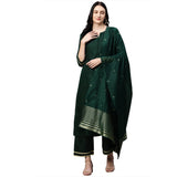 Gosriki Women'S Ruby Cotton Straight Kurta With Palazzo & Dupatta (Game Green Sty_S_Green_Small),Green,,B09F9RTYP5