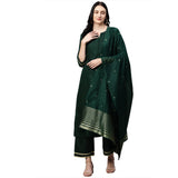 Gosriki Women'S Ruby Cotton Straight Kurta With Palazzo & Dupatta (Game Green Sty_L_Green_Large),Green,,B09F9RVSR4