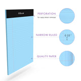 Alitte Colored Legal Notepads 5x8, Pack of 12- Perforated Narrow Ruled Writing Pad - Premium Thick Paper, No Ink Bleeding - Lega