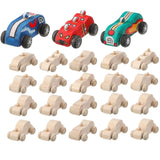 Zhanmai 24 Pieces Wood DIY Car Toys Unfinished Wooden Cars Unfinished DIY Crafts for Students Home Activities Easy Woodworking a
