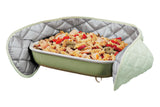 LAMINET 2 Pocket Heat Resistant Xtra Long Double Oven Mitt Pot Holder Celery Green