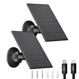FUTUREZEN 2W Solar Panel for Security Camera Outdoor, 5V USB/Type-C Solar Charger Compatible with Rechargeable Battery Cameras, 