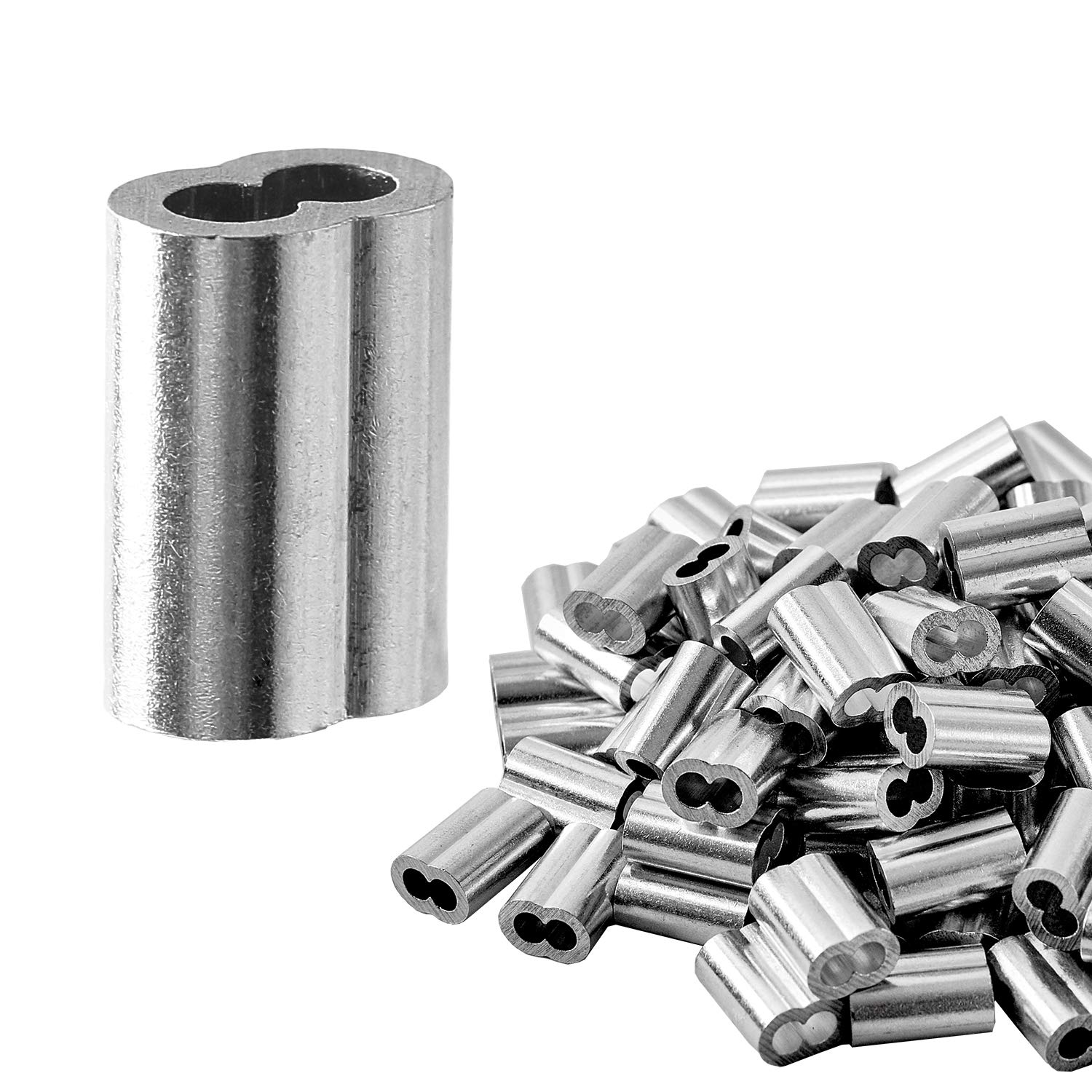 1/16 200PCS Aluminum Crimping Loop Sleeve for Wire Rope, Cable Ferrule