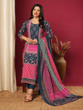 Anni Designer Women'S Rayon Viscose Printed Straight Kurta With Pant & Dupatta (Sula Multi-Vks03_Xl_Multicolor_X-Large),Multicolour,XL,,,