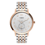 Timex Analog Watch For Man With Silver-Tone Round Dial & Silver Stainless Steel Bracelet Band Water Resistant Men'S Wrist Watche
