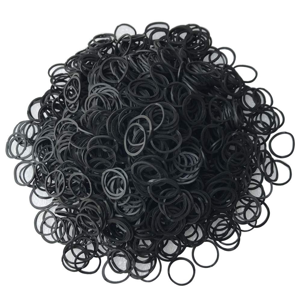 1200 Pcs Black Rubber Bands,Mini Hair Rubber Bands, Rubber Hair Ties, for Kids Hair, Braids Hair, Wedding Hairstyle and More by 