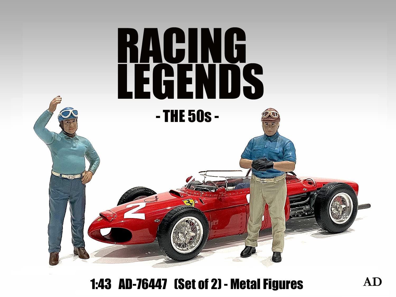 American Diorama Racing Legend 1950S Theme (Set Of 2) Diecast Figures For 1/43 Scale Models Ad-76447