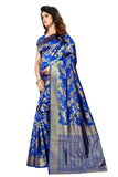 Sugathari Womens Banarasi Saree Pure Kanjivaram Silk Saree Soft New Ladies 2023 Design Wear Sarees Latest Cotton Party Sari Collections With Blouse Piece For Wedding Sadi (Sam Pari-37 Royle Blue)