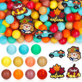 FYSUIMU 118Pcs Fall Silicone Beads Autumn Scarecrow Pumpkin Truck Maple Leaf Silicone Focal Bead Mixed Color Rubber Beads for Th