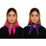 Traditional Cotton Scarves For WomenS & Girls | Pahadi Print Square Satin Maternity Scarfs Headwear For Hair, Ear & Neck Cover,