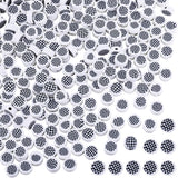 SUNNYCLUE 1 Box 300Pcs Checkerboard Beads Flat Round Polymer Clay Beads 9mm Black White Plaid Charms Tartan Print Racing Coin Lo