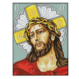 Ecomistiq Stamped Stitch Kits Diy Embroidery Crafts Jesus Pattern 11Ct 45X56Cm | Hand & Needlecrafts Yarn