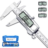 Kynup Digital Caliper, Caliper Measuring Tool, Micrometer Dial Vernier Caliper with Large LCD Screen, Full Turn Off, Stainless S