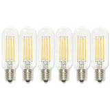 Westinghouse Lighting 5336020 5 Watt (60 Watt Equivalent) T8 Dimmable Clear Filament LED Light Bulb, Intermediate Base, 6 Pack