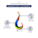 Badash Rainbow Note Murano-Style Art Glass Centerpiece - 12 Tall Mouth-Blown Glass Sculpture On Crystal Base - Contemporary Ho