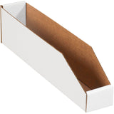 Aviditi Corrugated Cardboard Storage Bins, 3x 18x 4 1/2, White, Pack of 25, for Warehouse, Garage and Home Organization