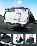 Awelbuy Phone Mount for Car, 360 Rotatable Dashboard Horizontal & Vertical Viewing Cell Phone Holder, Washable Reusable Car Phon