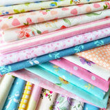 flic-flac 50pcs 10 x 10 inches (25cmx25cm) Cotton Fabric Squares Quilting Sewing Floral Precut Fabric Square Sheets for Craft Pa