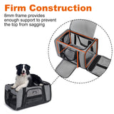 Wakytu Pet Carrier for Medium Large Cats and Dogs, Dog Carrier Travel Bag with Adequate Ventilation, 5 Mesh Windows, 3 Entrance,