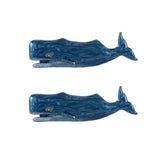 SOFFEE DESIGN Set of 2 Vintage Metal Cabinet Knob Dresser Drawer Pulls with Blue Whale Shape, Distressed Occean Style Closet Han