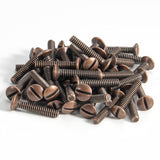 Henne Bery 3/4 Long 6-32 Thread, Oval Head Milled Slot Replacement Wall Plate Screws, 50 Pack, Antique Copper
