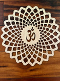 Curious Button Wooden Mdf Decorative Wooden Stencil Wall Art For Diwali Rangoli | Om Ganesh Swastik Design | 11 Inch Mandala For