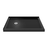 DreamLine SlimLine 36 in. D x 54 in. W x 2 3/4 in. H Left Drain Double Threshold Shower Base in Black, DLT-1036541-88