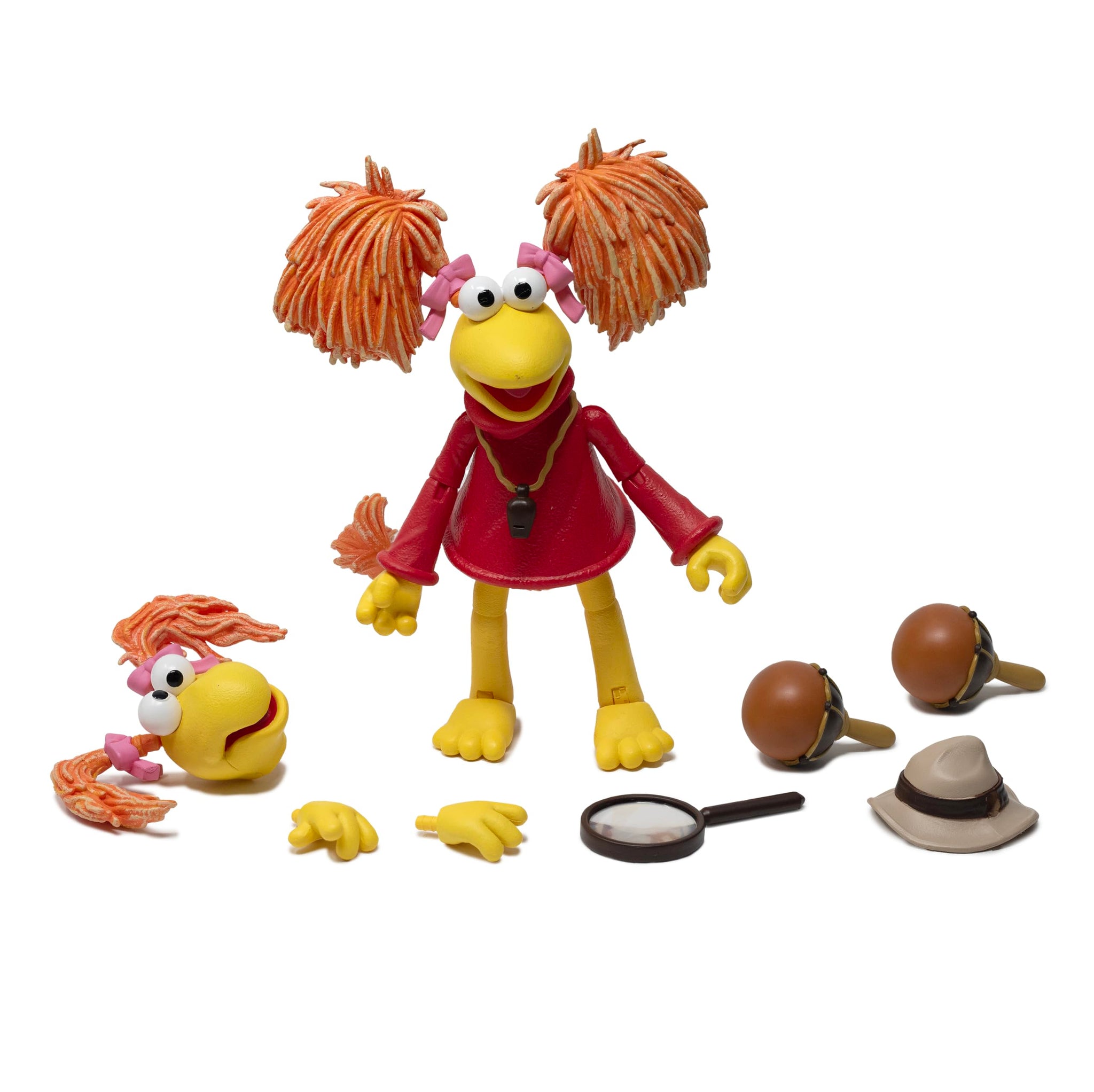 Boss Fight Studio Red, Fraggle Rock Collectible Action Figure - Highly Articulated Figurine - Accessories Including Hat, Magnify