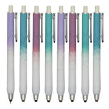 Lopenle 8 Pcs Flower Retractable Ballpoint Pens Soft Non Slip Black Ink 0.5mm School Office Home Stationery