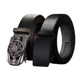 Niddleman MenS Leather Belt With Gold Crystal Buckle, Black, Automatic Ratchet, Adjustable Dress Belt For Formal And Casual Wea