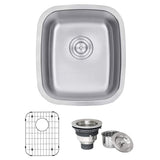 Ruvati 15 x 18 inch Undermount Bar Sink - 16 Gauge Stainless Steel Bar Prep Sink with Brushed Finish hides scratches - Easy-to-C