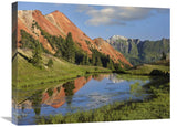Red Mountain Gets Its Color From Iron Ore In The Rock, Gray Copper Gulch, Colorado-Canvas Art-24X18