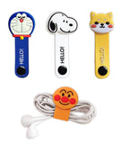 Oncro Pack Of 4 Cartoon Button Cable Winder Earphone Cord Protector Wire Organizer Clip Doremon Cat Snoopy Dog Headphone Storage