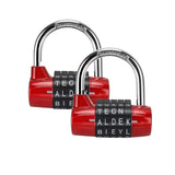 Gym Locker Lock Heavy Duty Alloy Padlock Password Sturdy Security Padlock-Easy to Set Your Own Keyless Resettable Combo (2Red)