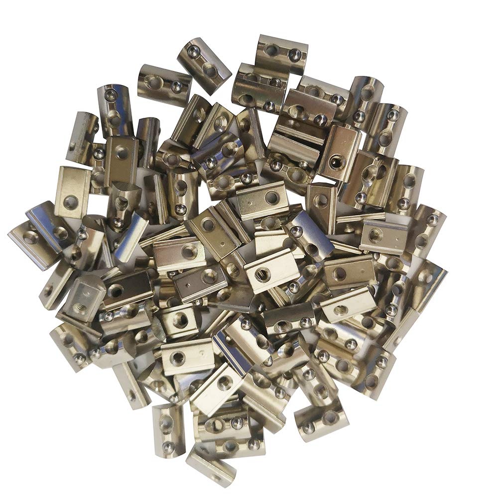 100-Pack 2020 2040 2060 Roll in Spring Loaded T Nut m3 for 20x20 20 Series Aluminum Extrusions 6mm Slot Aluminum Profile Accesso